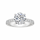 1ct Accented Round Solitaire with Half Eternity Ring
