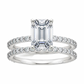3ct Emerald Cut Ring with Half Eternity Bridal Set