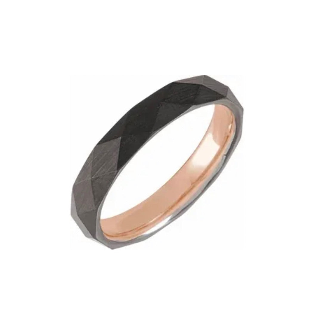 18K Rose Gold PVD & Tungsten Band