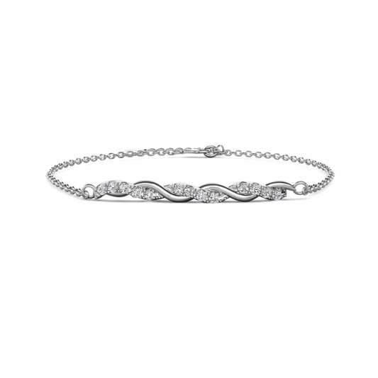 Sterling silver moissanite vine bracelet 