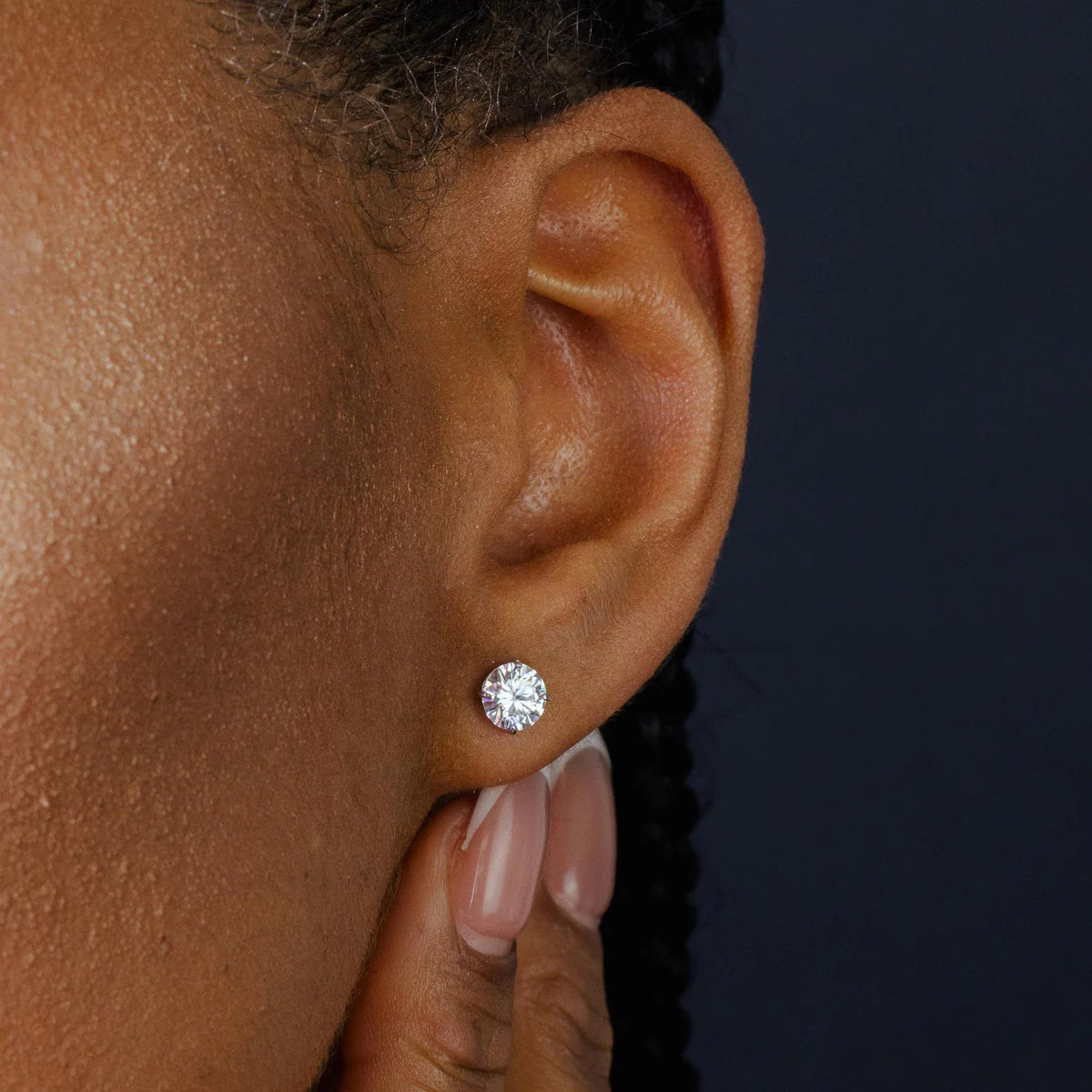 1ct Moissanite Stud Earrings