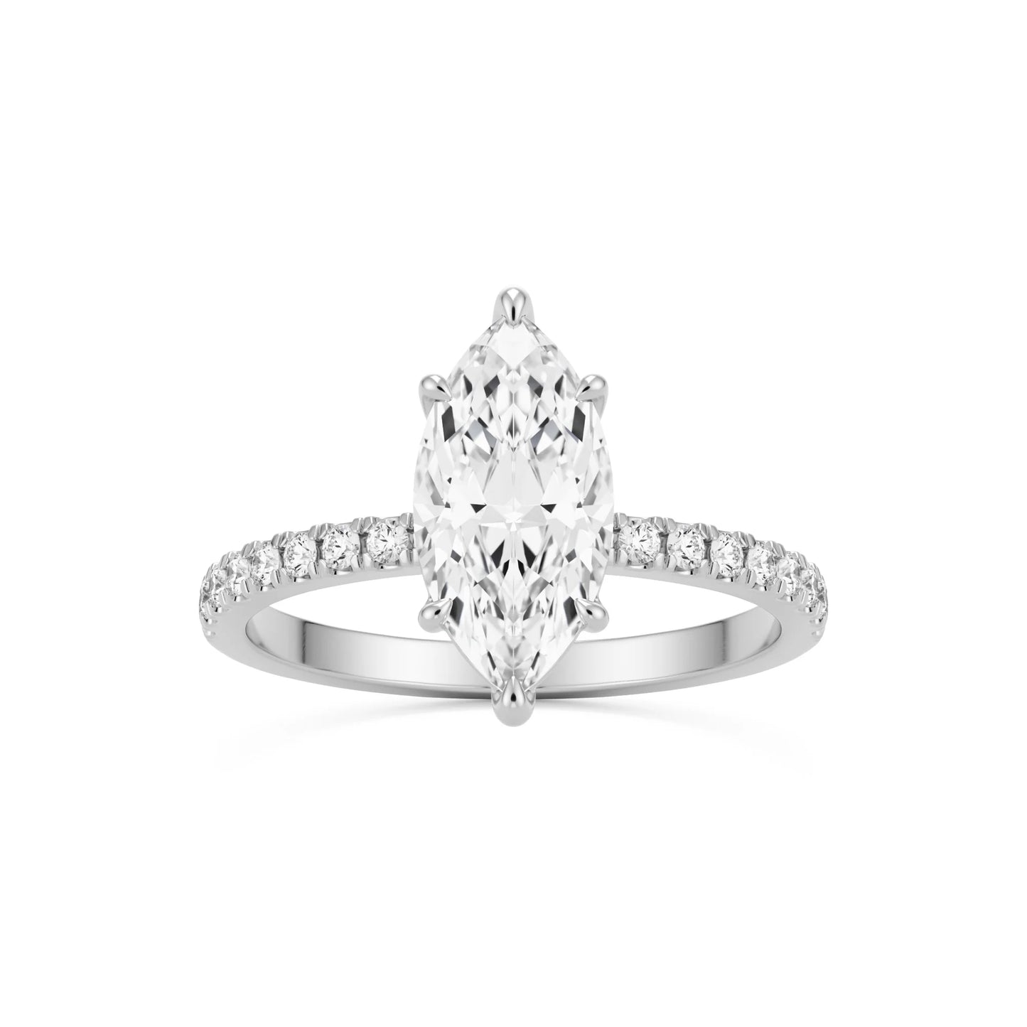Marquise Cut Pave Solitaire