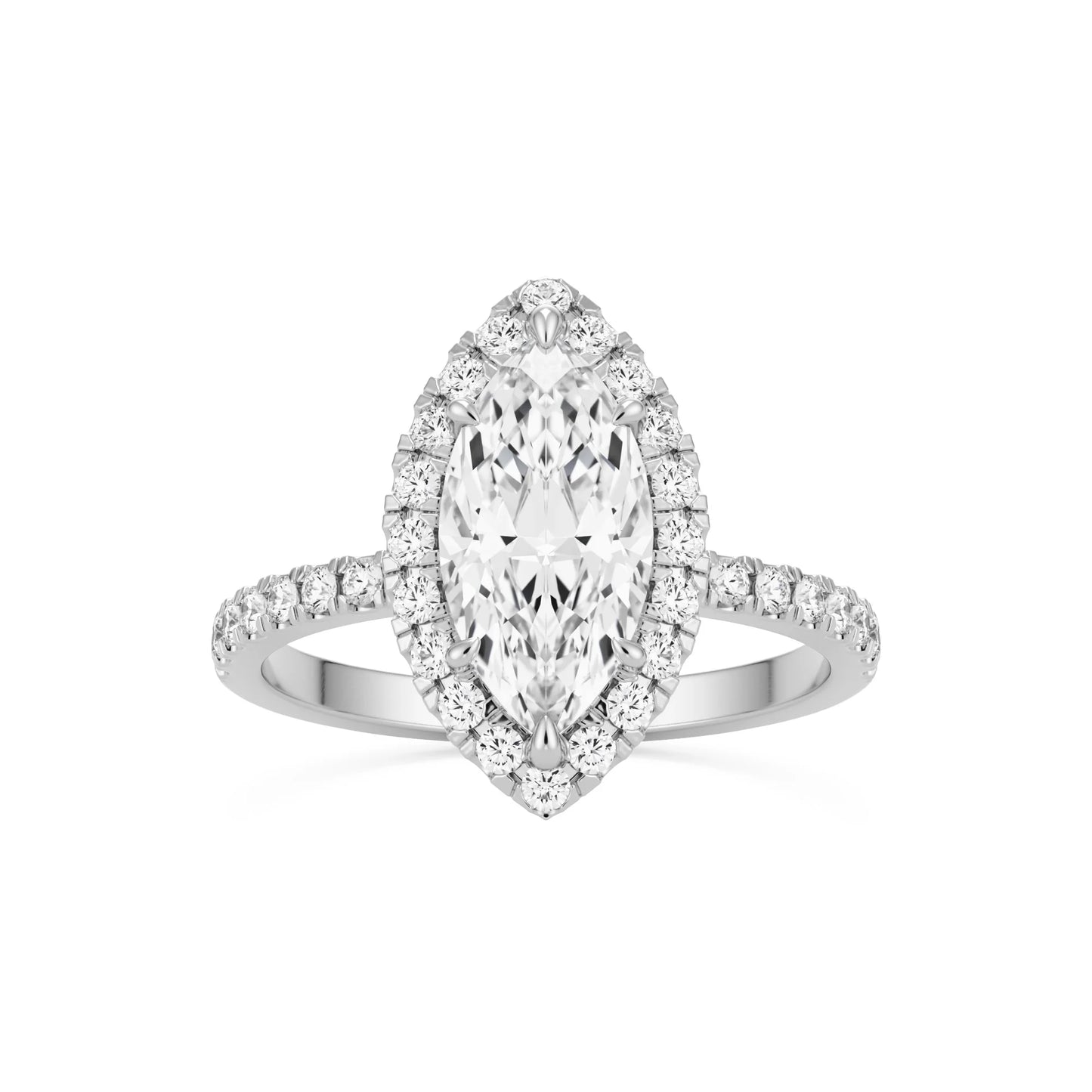 Marquise Cut Pave Halo