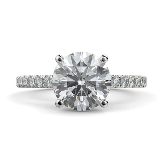 Round Pave Solitaire