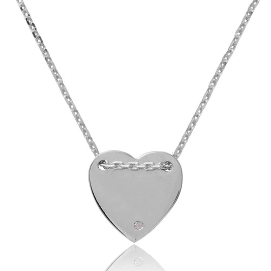 Silver Rhodium Plated Engravable Necklace