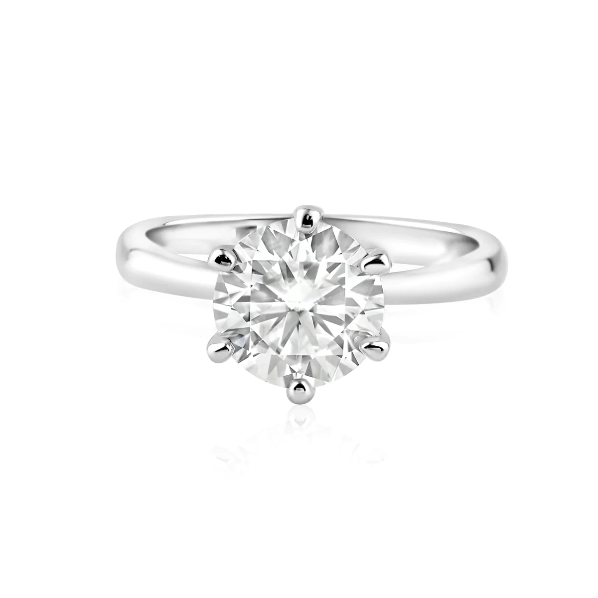 3ct Moissanite Round Solitaire Ring