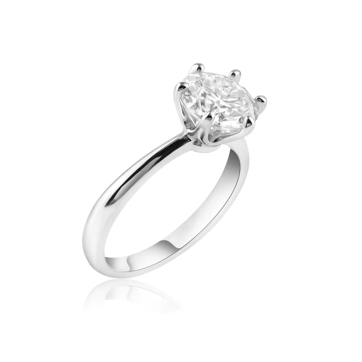 3ct Moissanite Round Solitaire Ring
